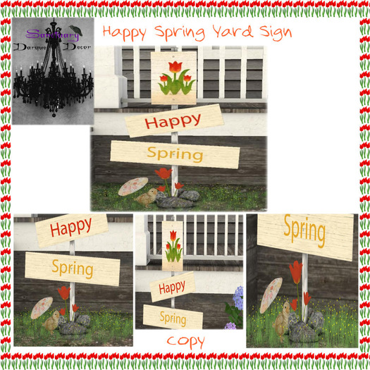 Sanctuary Darque Decor~Happy Spring Yard Sign boxed