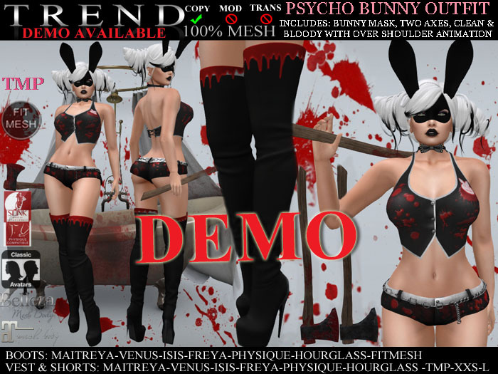 TREND - PSYCHO BUNNY OUTFIT "DEMO" -TMP-SLINK-PHYSIQUE-HOURGLASS-MAITREYA-FREYA-ISIS-VENUS-BELLEZA