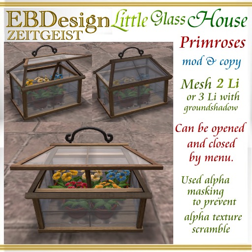 EBDesign Little Glasshouse with primroses