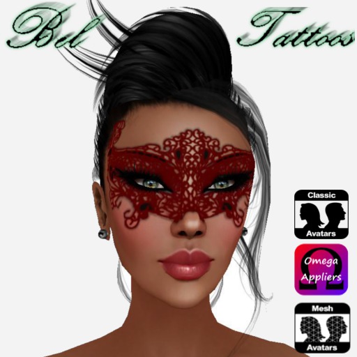 MASQUE DENTELLE ROUGE ET NOIR