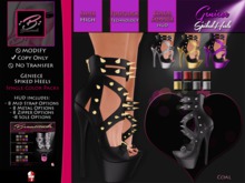 :[Beautitude]: Geniece Spiked Heels [Coal]