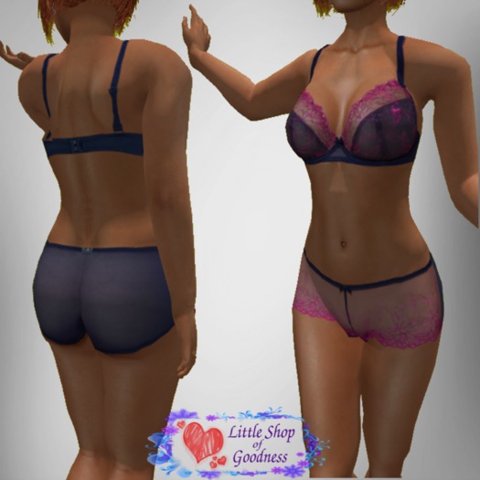 Sensual Lingerie set lace navy-pink