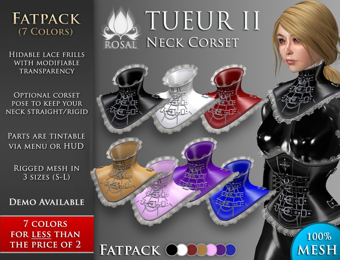 [ROSAL] TUEUR2 Neck Corset - Fatpack (Mesh)