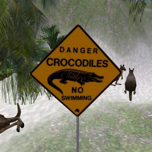 Tess Crocodile road sign