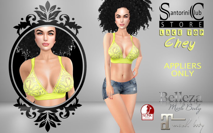 :SC: LACE TOP ~ Chey in Yellow (Only Appliers)
