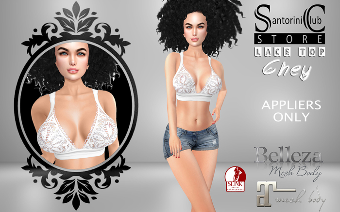 :SC: LACE TOP ~ Chey in White (Only Appliers)