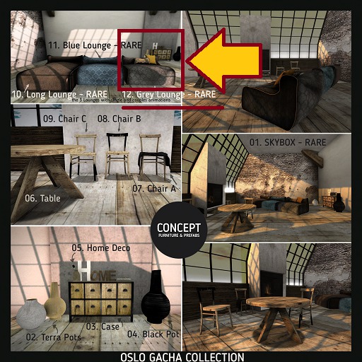 Concept} *12. Oslo Grey Lounge - RARE