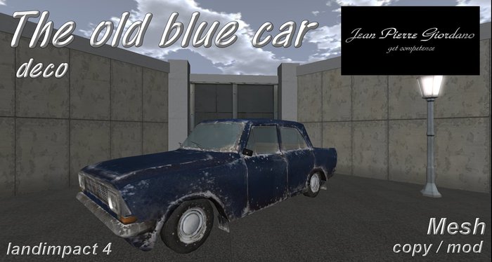The old blue car mesh 