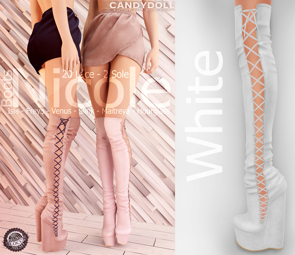 _CandyDoll_ Nicole Boots White