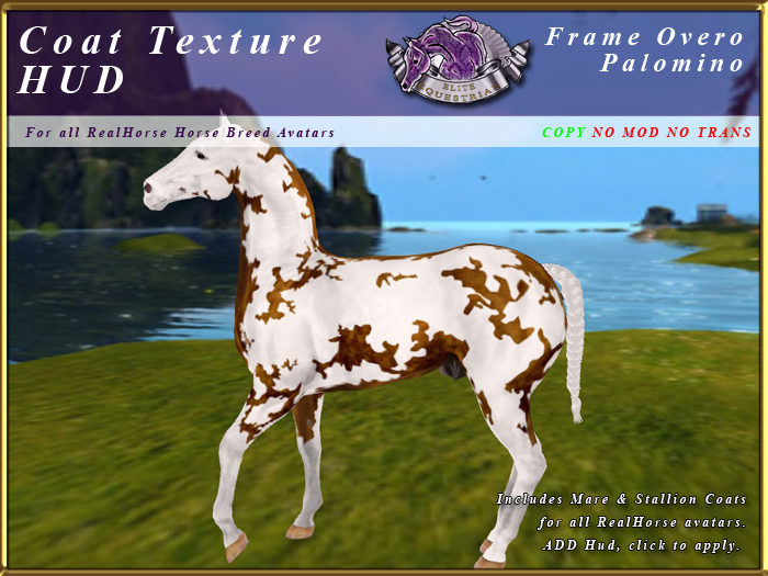 *E* RealHorse Coat Texture HUD [BOXED]  FrameOvero Palomino