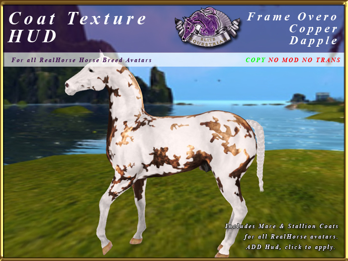 *E* RealHorse Coat Texture HUD [BOXED]  FrameOvero Copper Dappl