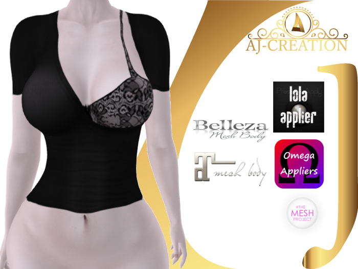 AJ - black tank top with lola aplier