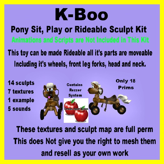 k-boo pony sit, play or rideable sculpt kit
