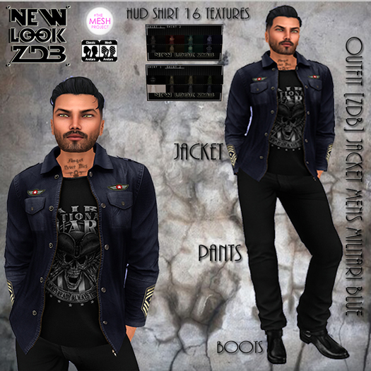 OUTFIT [ZDB] Jacket Mens Militari Blue