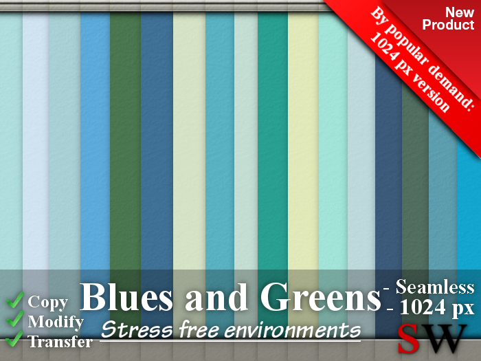 -SW- NEW - Blues & Greens Texture Pack -1024-