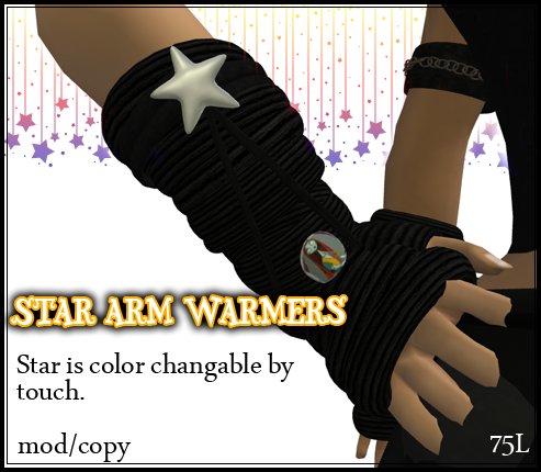 MN - Black Star/Button Arm Warmers-Boxed