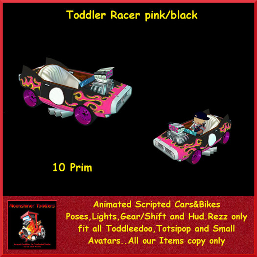 Toddler Racer pink black