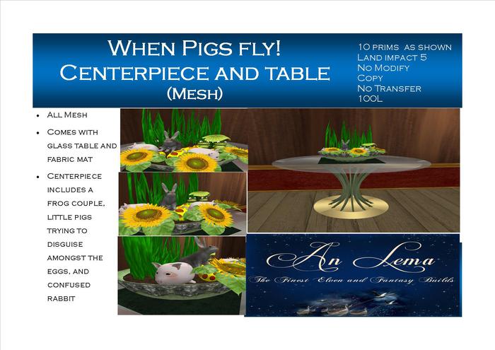 When Pigs Fly! Centerpiece and table