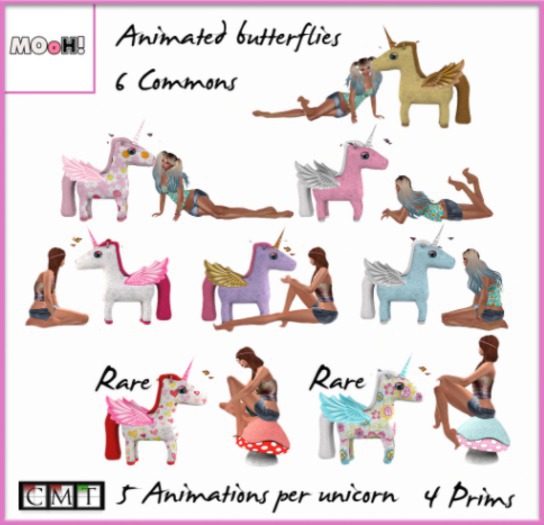 MOoH! Unicorn with butterflies and mushroom Peace RARE