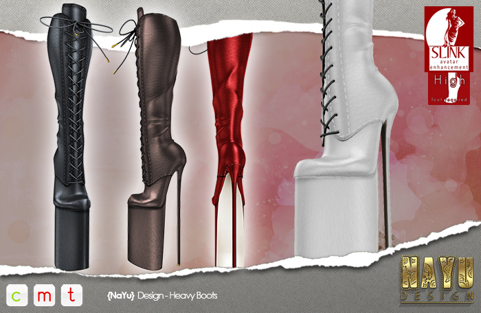 {NaYu} Design - Heavy Boots Heels (Red)