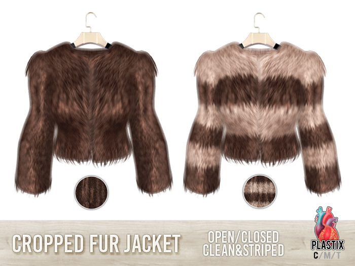 PLASTIX - Cropped Fur Jacket (Brown)