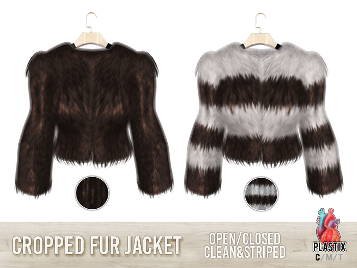 PLASTIX - Cropped Fur Jacket (Dark Brown)