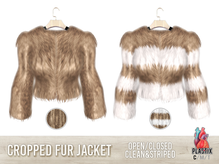 PLASTIX - Cropped Fur Jacket (Golden)
