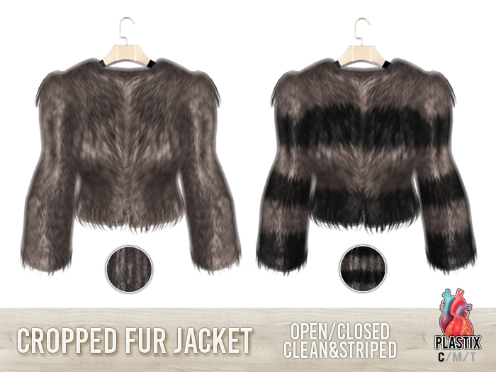 PLASTIX - Cropped Fur Jacket (Taupe)
