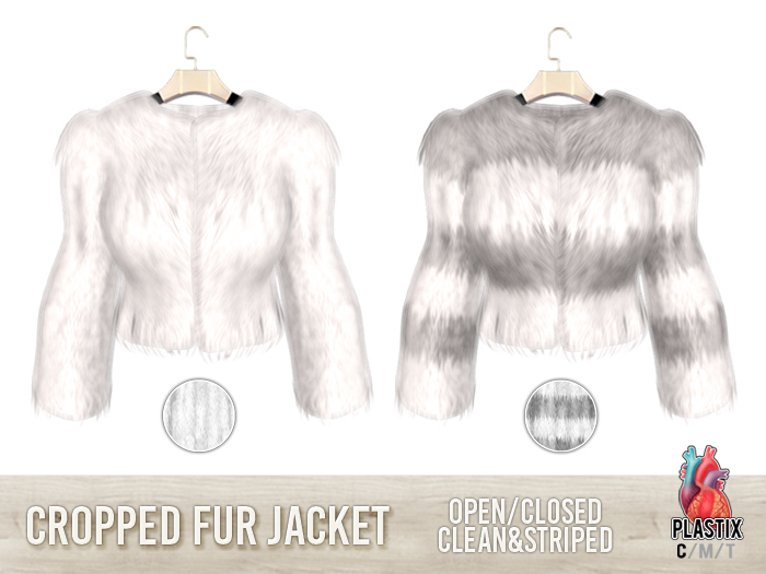 PLASTIX - Cropped Fur Jacket (White)