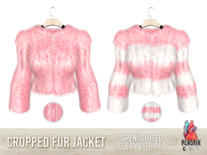 PLASTIX - Cropped Fur Jacket (Pink)
