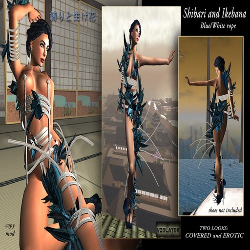 Shibari and Ikebana - Blue White Rope / Violator