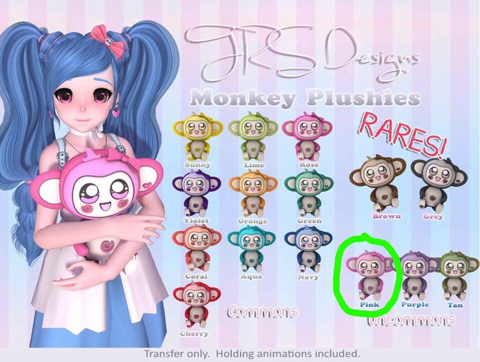 Monkey Plush Uncommon Pink