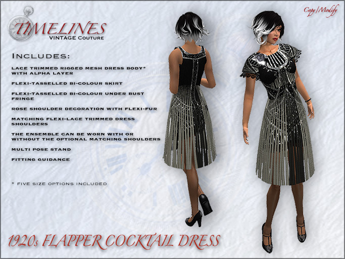 Timelines 1920s Flapper Sequinned Cocktail Dress - black
