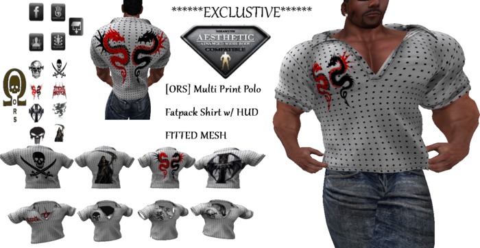 [ORS] Multi Print Polo Fatpack Shirt