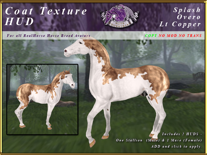 *E* RealHorse Coat Texture HUD [BOXED]  Splash  Lt Copper