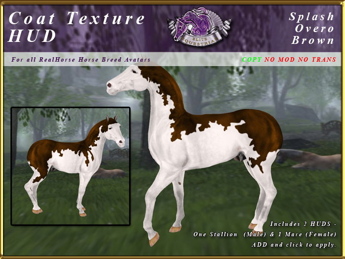 *E* RealHorse Coat Texture HUD [BOXED]  Splash Brown
