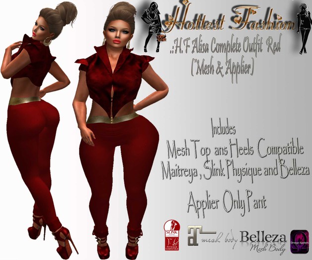 .:H.F Alisa Red Set (Mesh & Applier)