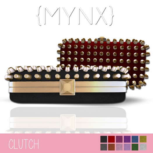 {MYNX} Gold Studded Clutch