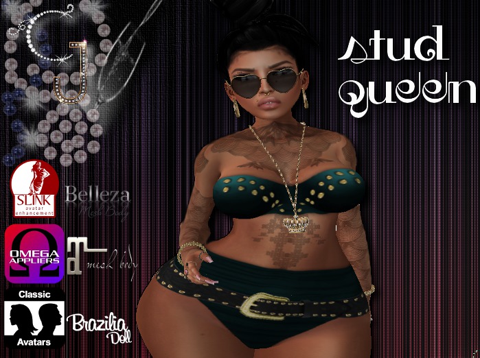 ♥C&J♥ STUD QUEEN TEAL