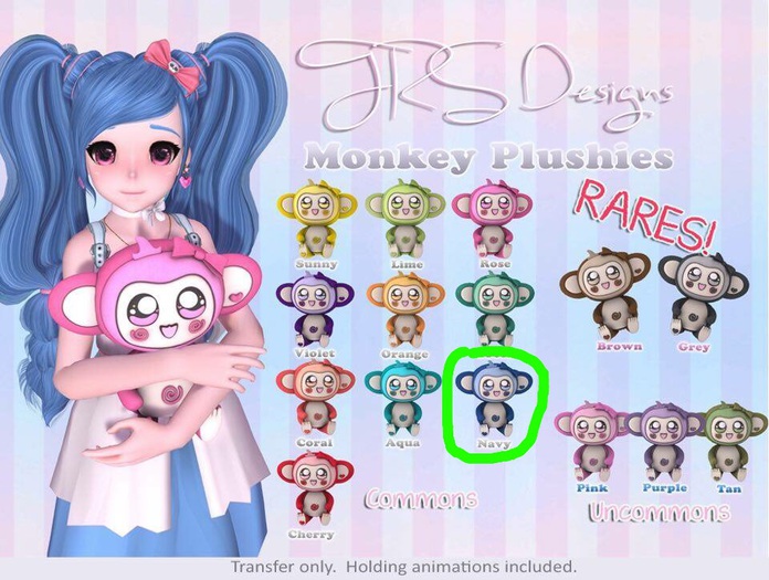 Monkey Plush Common Navy