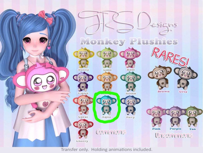 Monkey Plush Common Aqua