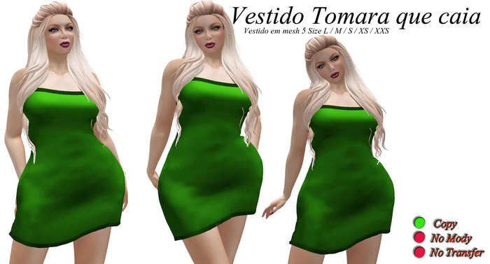 Vestido tomara que caia verde (BOX)