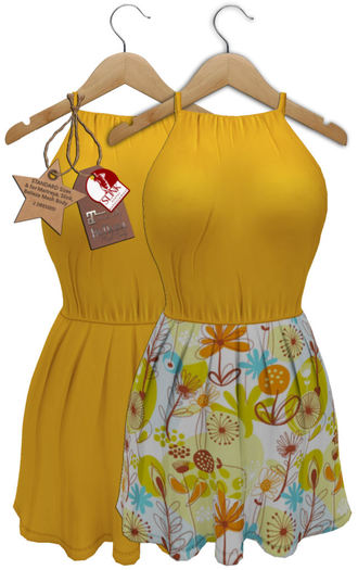 J.H.C *Spring Flower* Strape Dress two styles (YELLOW)