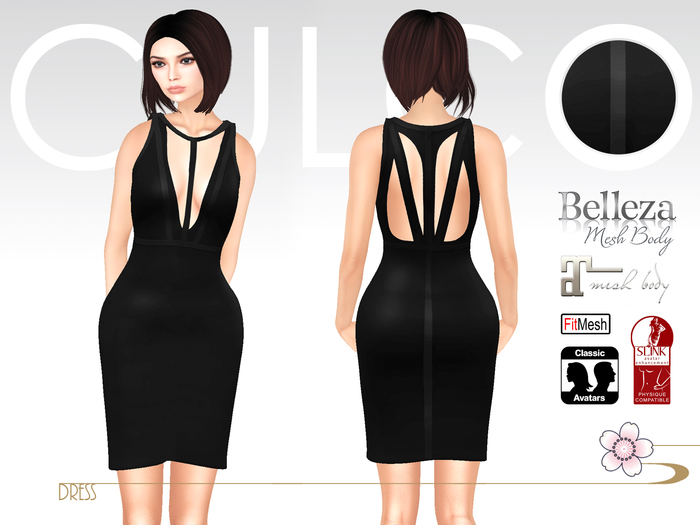 -Culco- T-Front Dress - Black