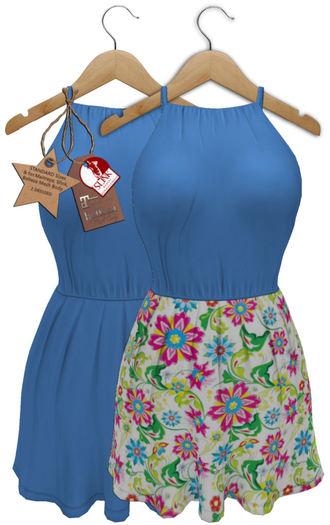 J.H.C *Spring Flower* Strape Dress two styles (BLUE)