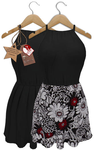 J.H.C *Spring Flower* Strape Dress two styles (BLACK)