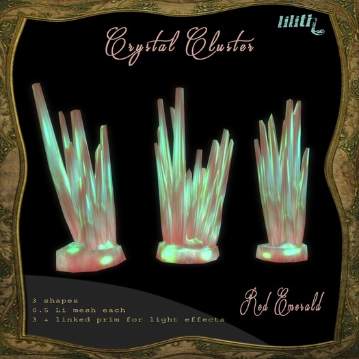 LD Crystal Cluster - Red Emerald-