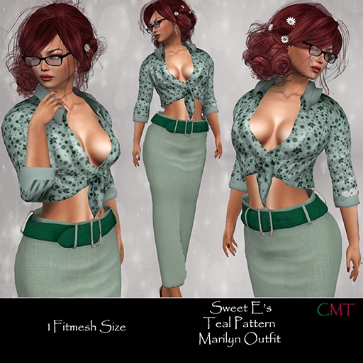 Sweet E's Teal Pattern Marilyn Outfit