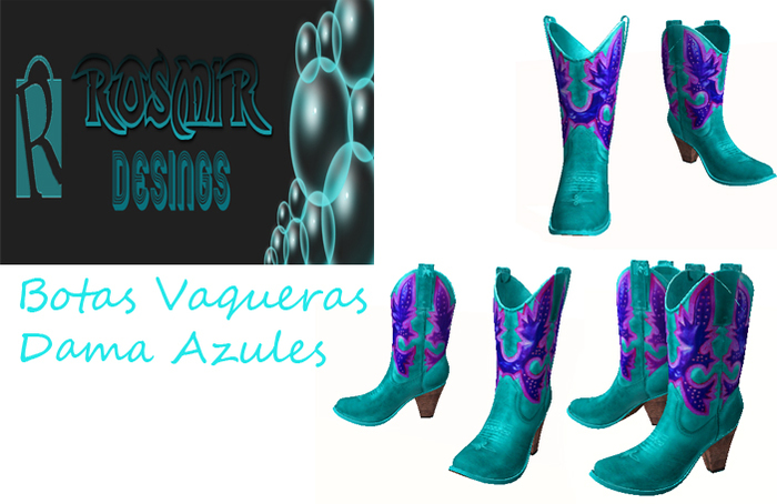 BOTAS VAQUERAS DAMA AZUL