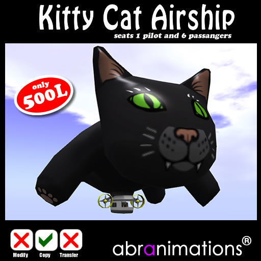* Kitty Cat Airship v1.1 (58 prims, 6 passangers) *